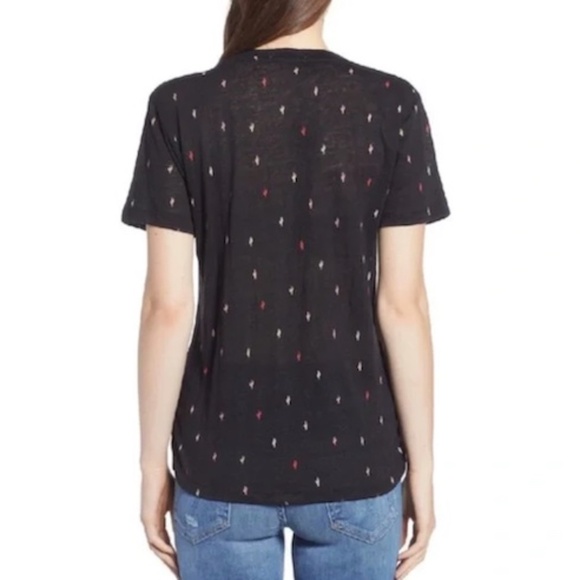 Rails Cara Black Rainbow Cactus Linen Blend Tee Size Medium - Picture 3 of 13